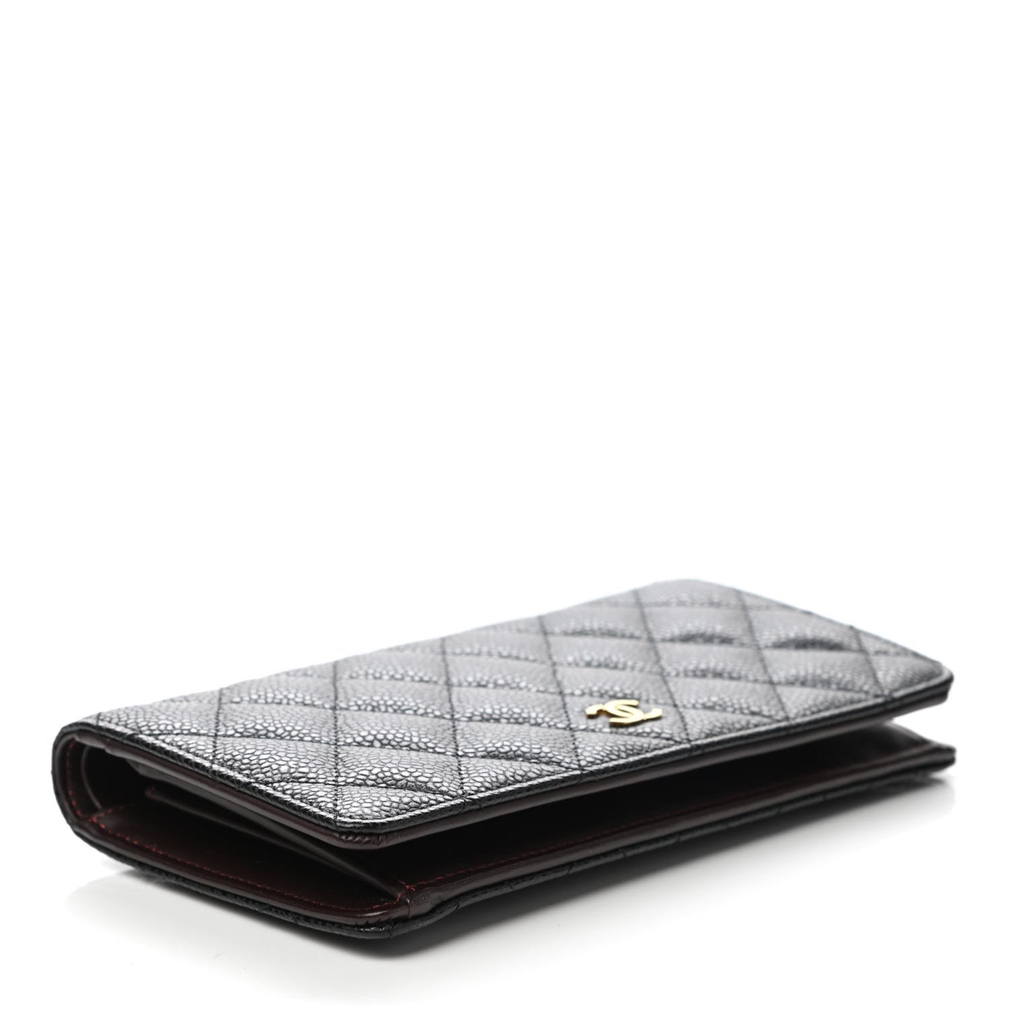 Caviar Quilted Yen Wallet Black