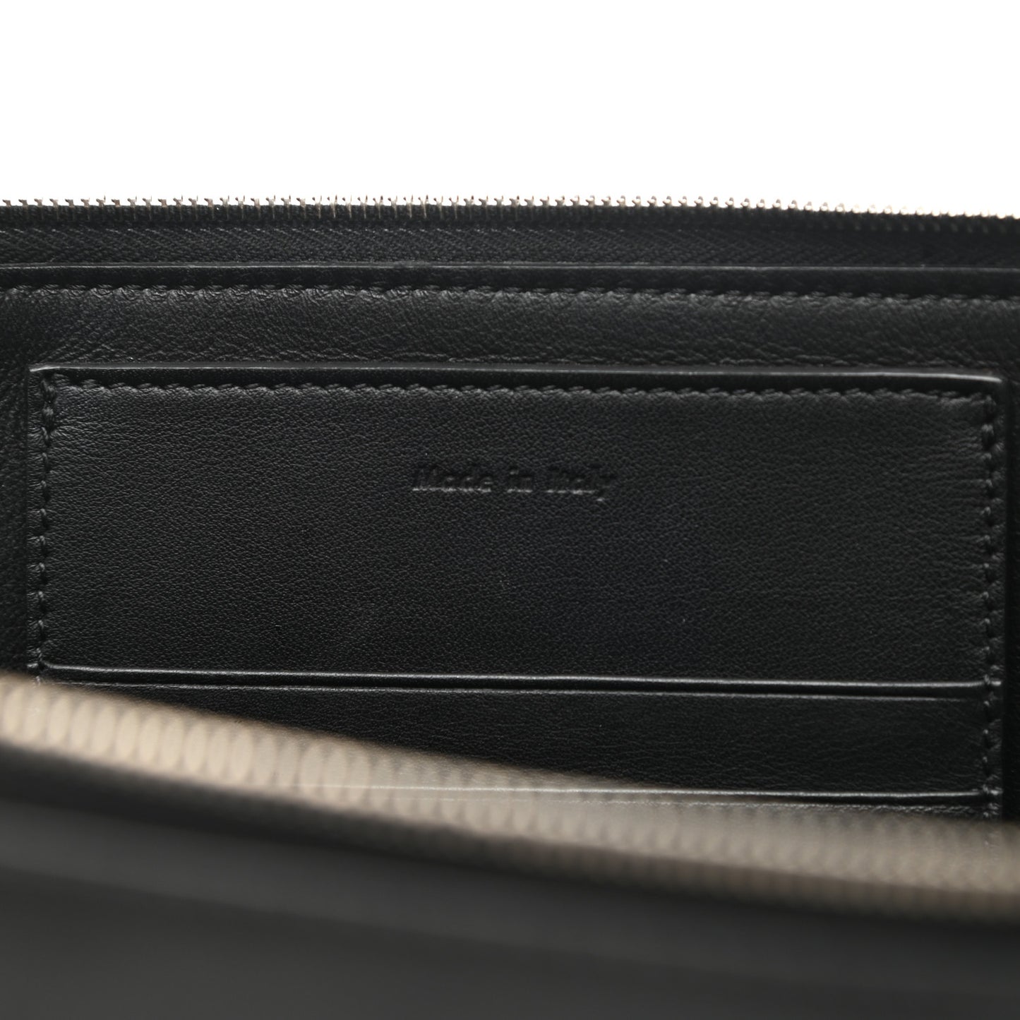 Calfskin Large Made In Clutch Pouch Black