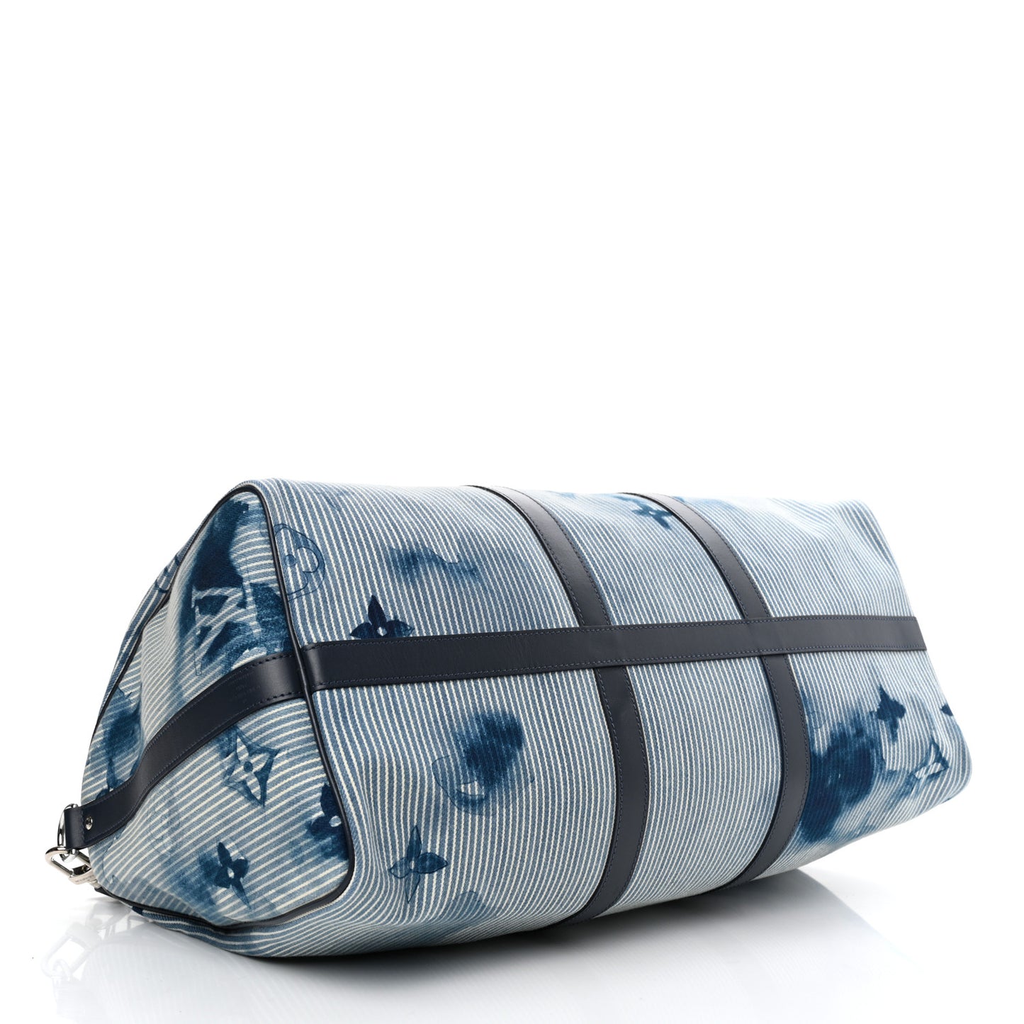 Monogram Watercolor Keepall Bandouliere 50 Hickory Stripes Denim