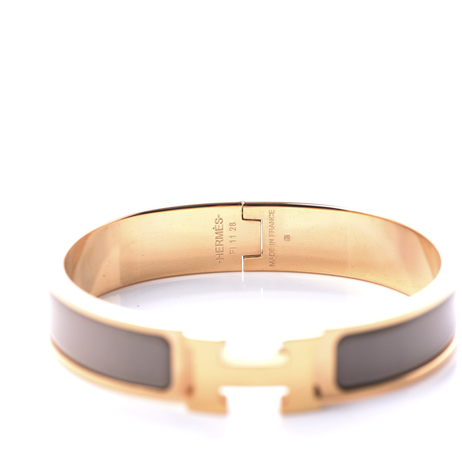 Hermes Enamel Clic Clac H Narrow Bracelet PM Marron Glace 4 of 8