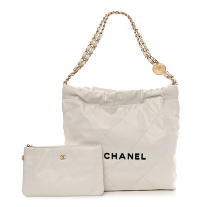 Chanel Calfskin Quilted Small Chanel 22 White 1 of 11