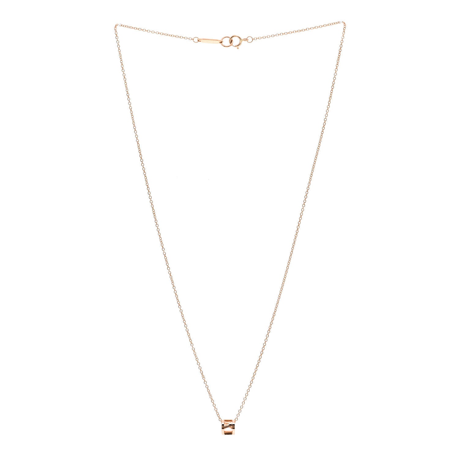 Tiffany 18K Rose Gold Atlas Open Pendant Necklace 3 of 6