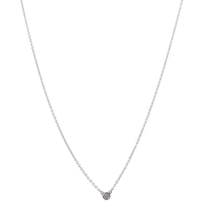 Tiffany Sterling Silver Diamond .05ct Elsa Peretti Diamonds by the Yard Pendant Necklace 1 of 8