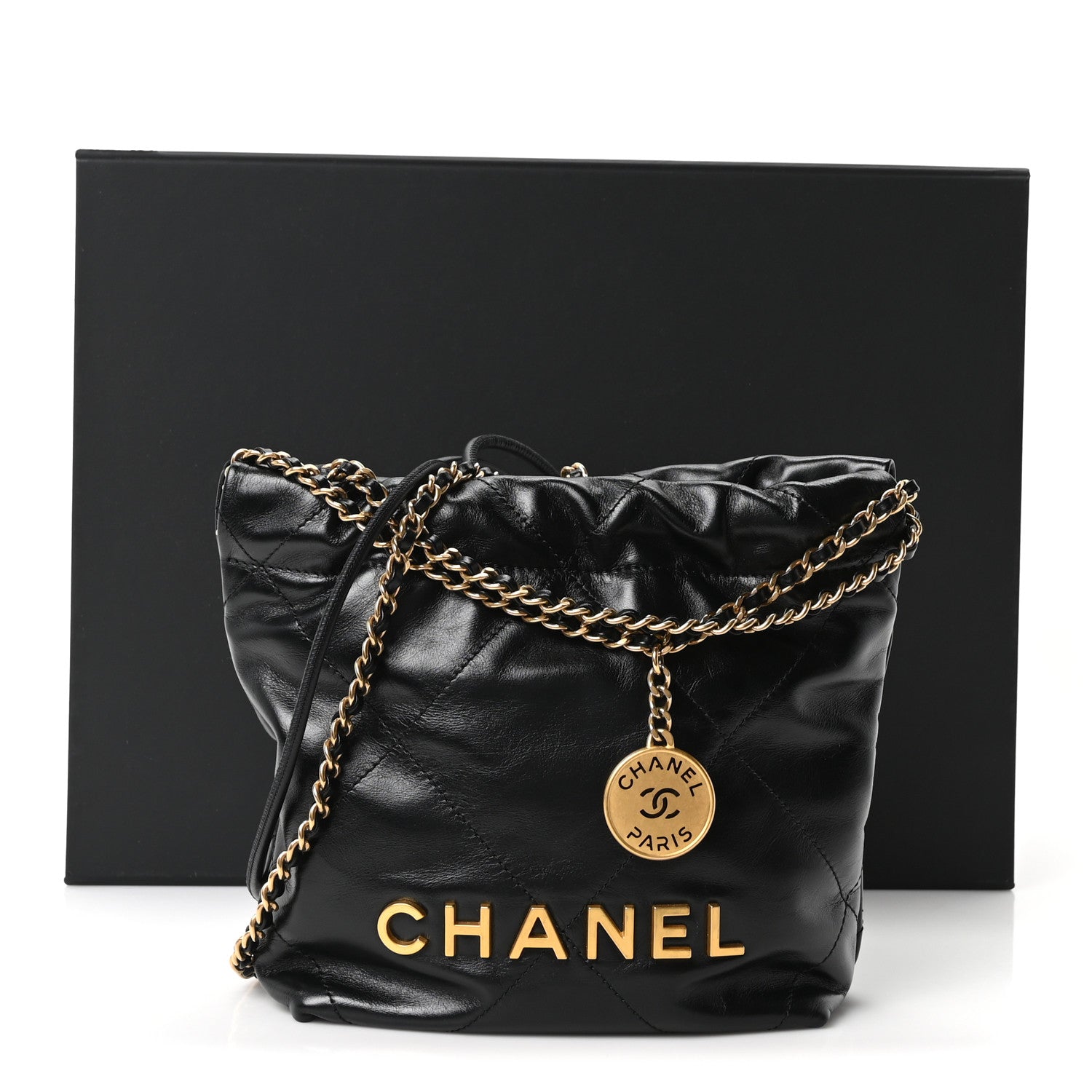 Chanel Shiny Calfskin Quilted Mini Chanel 22 Black 11 of 11