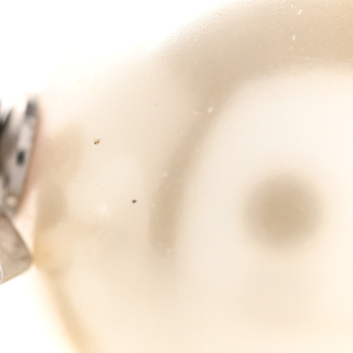 Crystal Pearl CC Drop Earrings Silver Pearly White