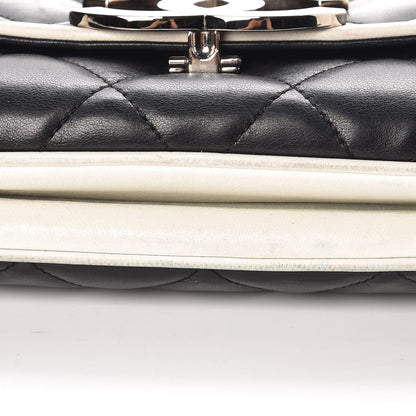 Chanel Lambskin Two Tone Flap Black White 15 of 19