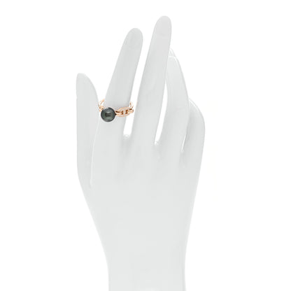 Hermes 18K Rose Gold Diamond Tahitian Cultured Pearl Albertine Ring 53 6.5 2 of 5