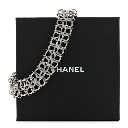 Chanel Crystal CC In The Air Choker Necklace Silver 7 of 7