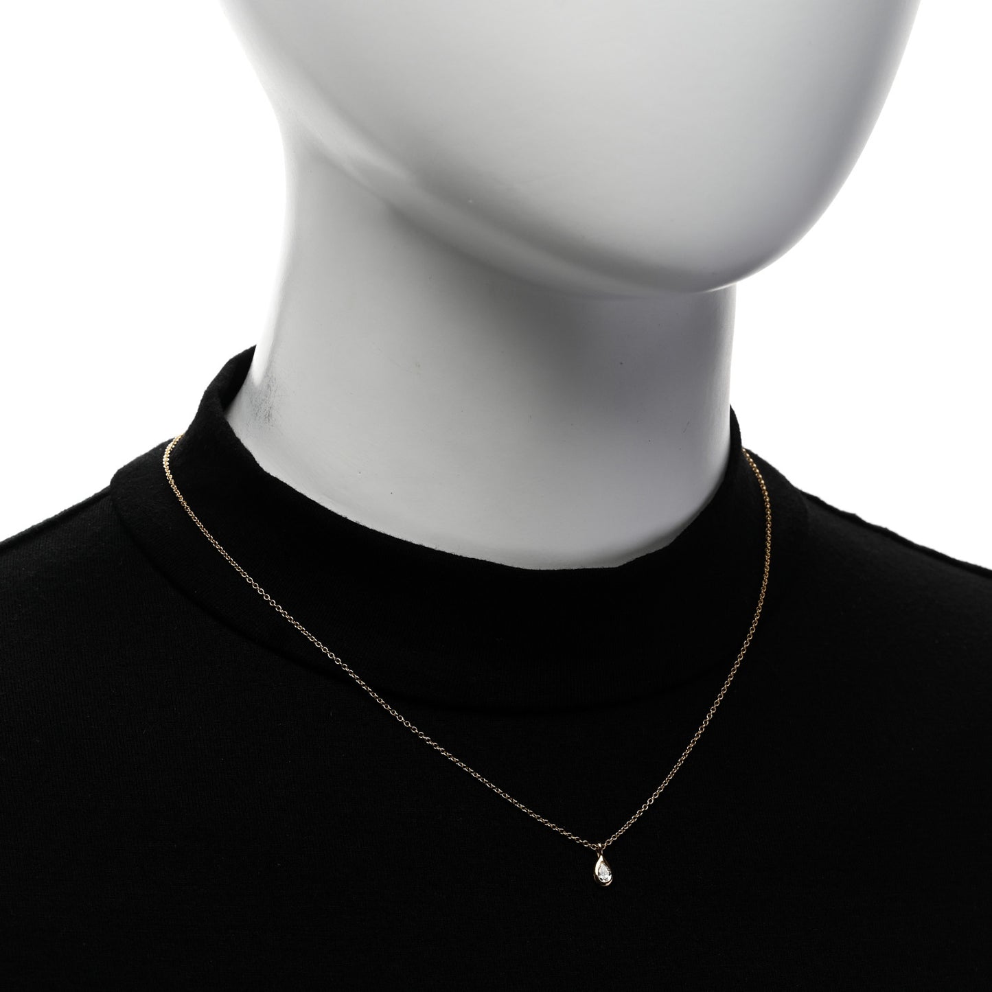 18K Yellow Gold Diamond .13ctw Elsa Peretti Diamonds by the Yard Pear Shape Necklace