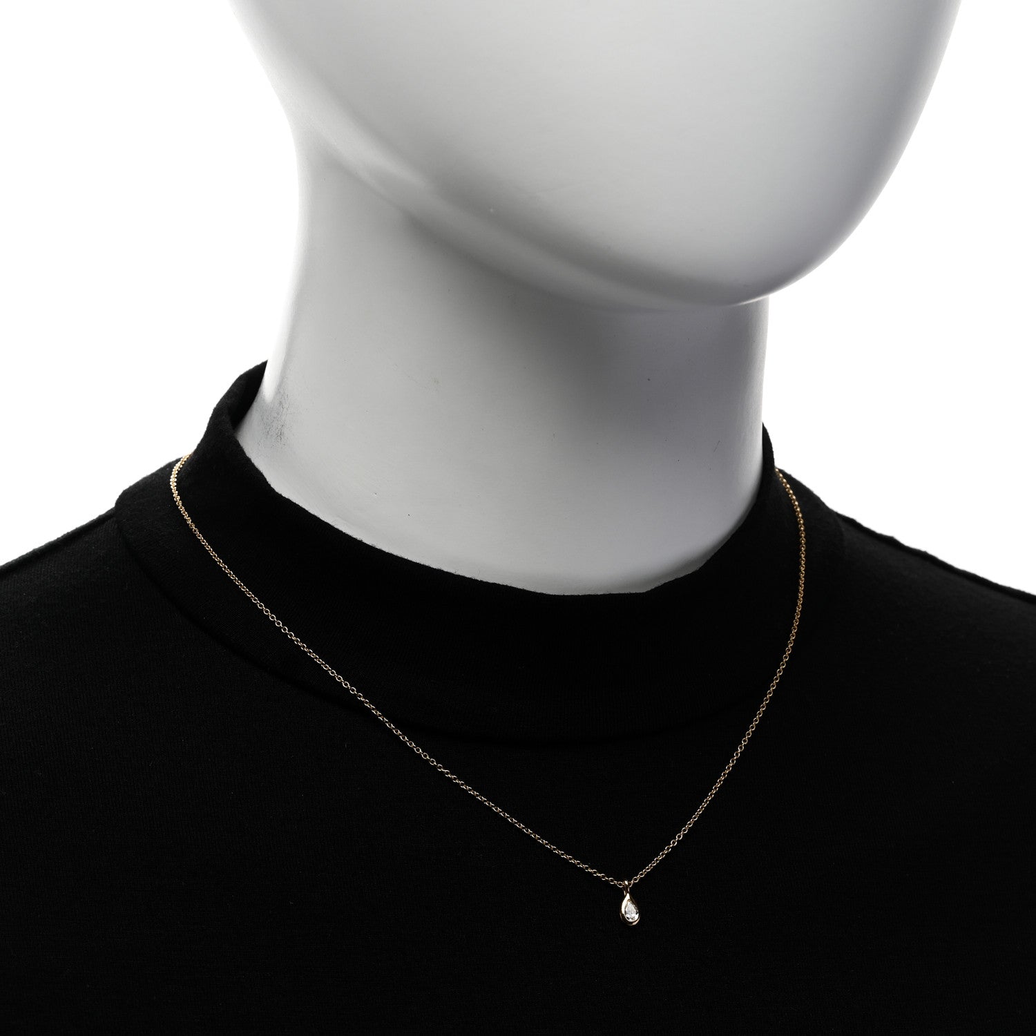 Tiffany 18K Yellow Gold Diamond .13ctw Elsa Peretti Diamonds by the Yard Pear Shape Necklace 2 of 6