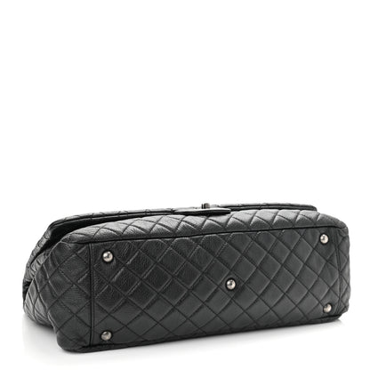 Chanel Calfskin Quilted XXL Travel Flap Bag Black 4 of 10
