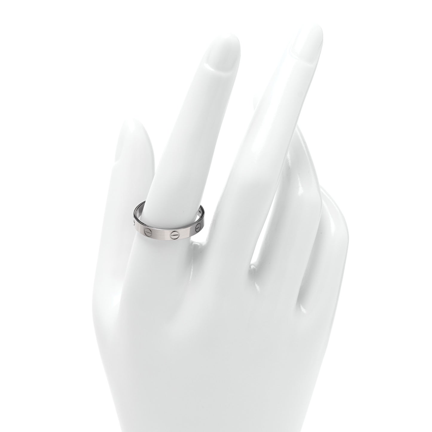 18K White Gold 3.5mm LOVE Wedding Band Ring 60 9