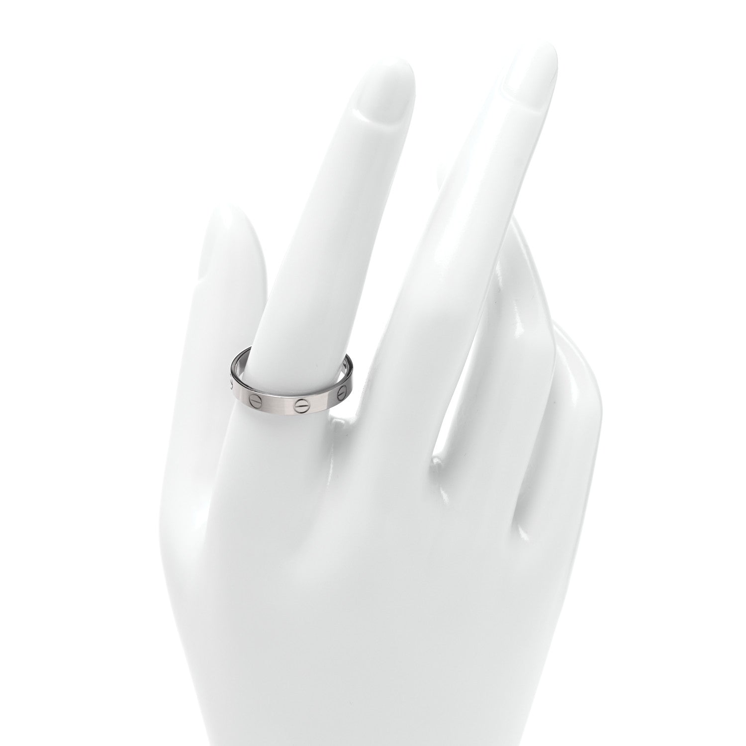 Cartier 18K White Gold 3.5mm LOVE Wedding Band Ring 60 9 2 of 5