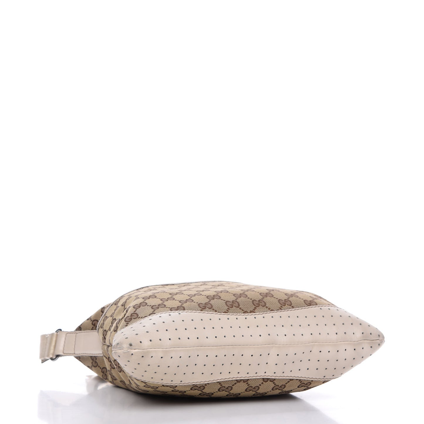 Monogram Calfskin Perforated Medium Flat Messenger Bag Off White