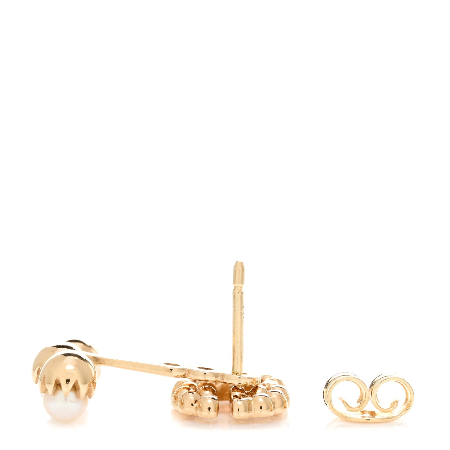 Gucci 18K Yellow Gold Pearl Single GG Running Earring 4 of 4