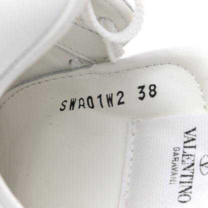 Valentino Garavani Calfskin Rockstud Untitled Open Sneakers 38 White 10 of 11