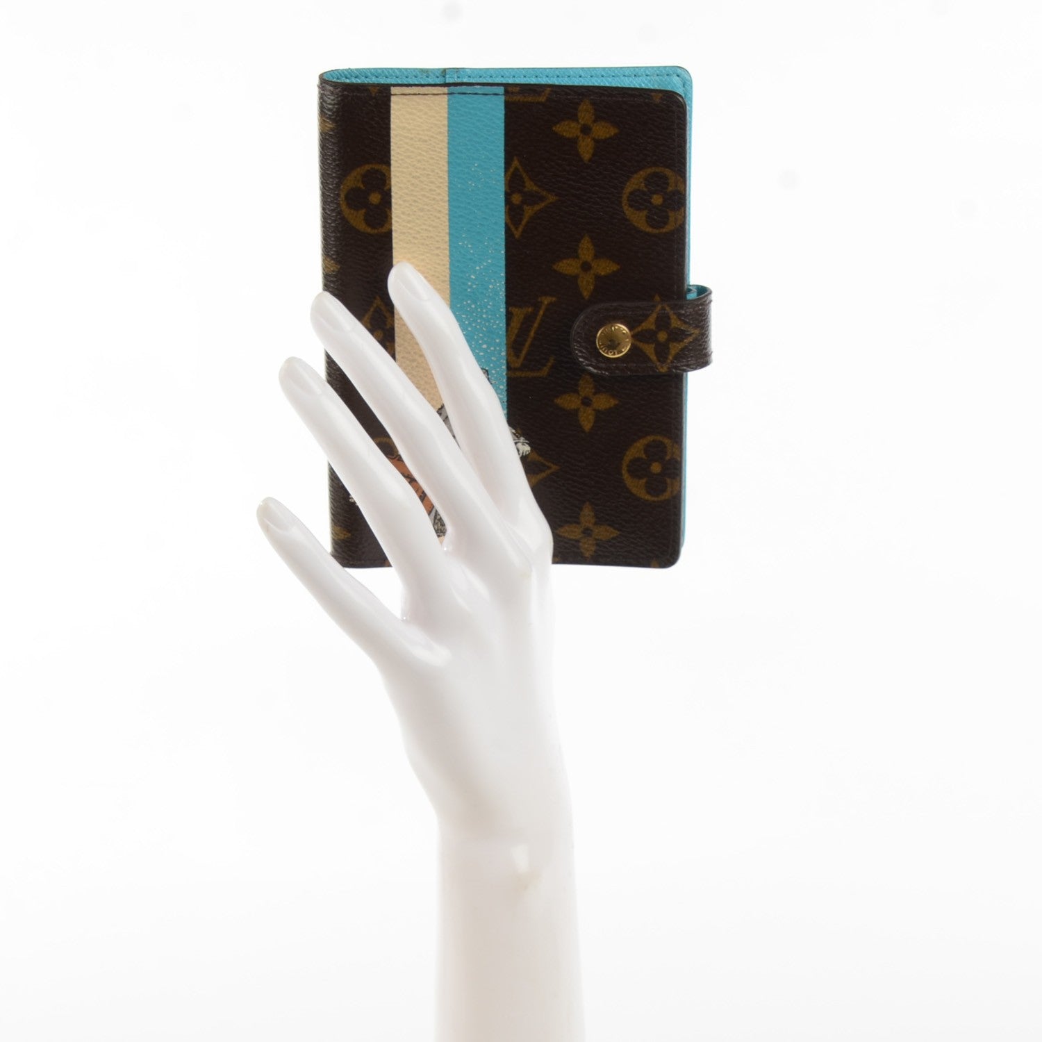 Louis Vuitton Monogram Groom Small Ring Agenda Cover Blue 2 of 7