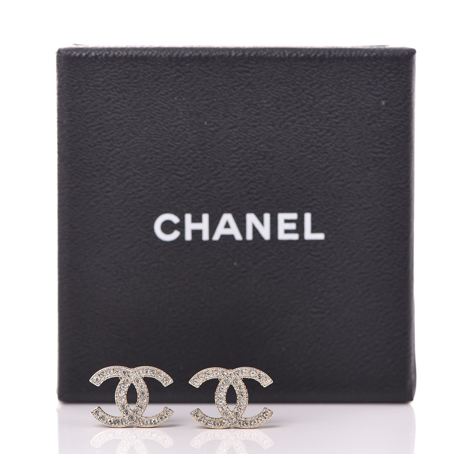 Chanel Crystal CC Earrings Light Gold 5 of 5