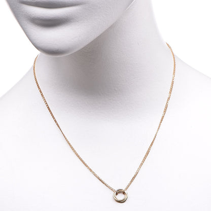 Cartier 18K Pink Yellow White Gold Trinity Double Chain Pendant Necklace 2 of 7