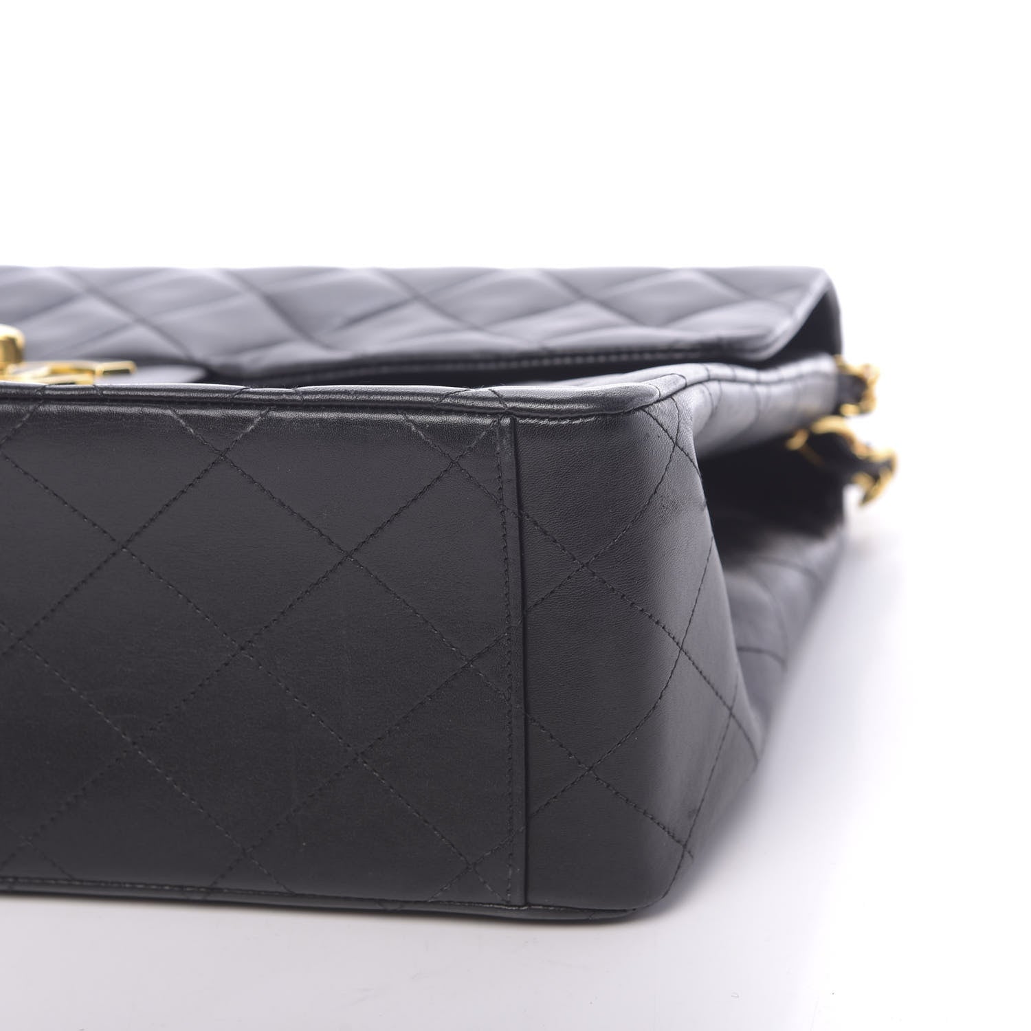 Chanel Lambskin Quilted XL Jumbo Single Flap Black 10 of 12