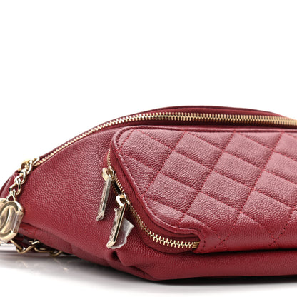 Chanel Caviar Quilted Business Affinity Waist Belt Bag Burgundy 14 of 19