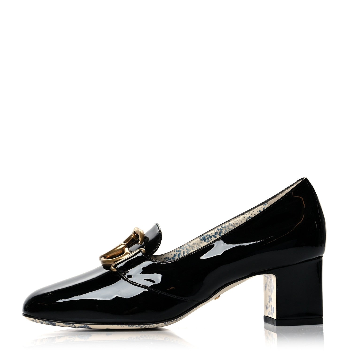 Gucci Vernice GG Victoire 55mm Loafer Pumps 38 Black 1 of 9