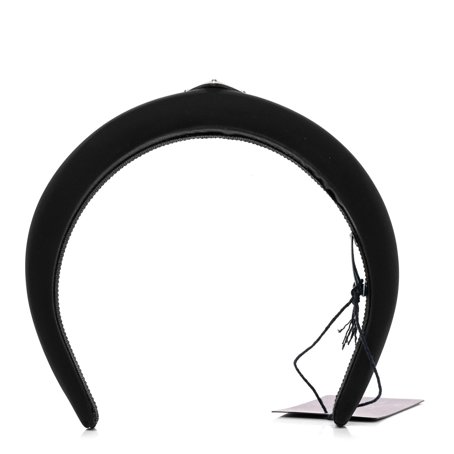 Prada Re-Nylon Metal Triangle Logo Headband Black 1 of 5