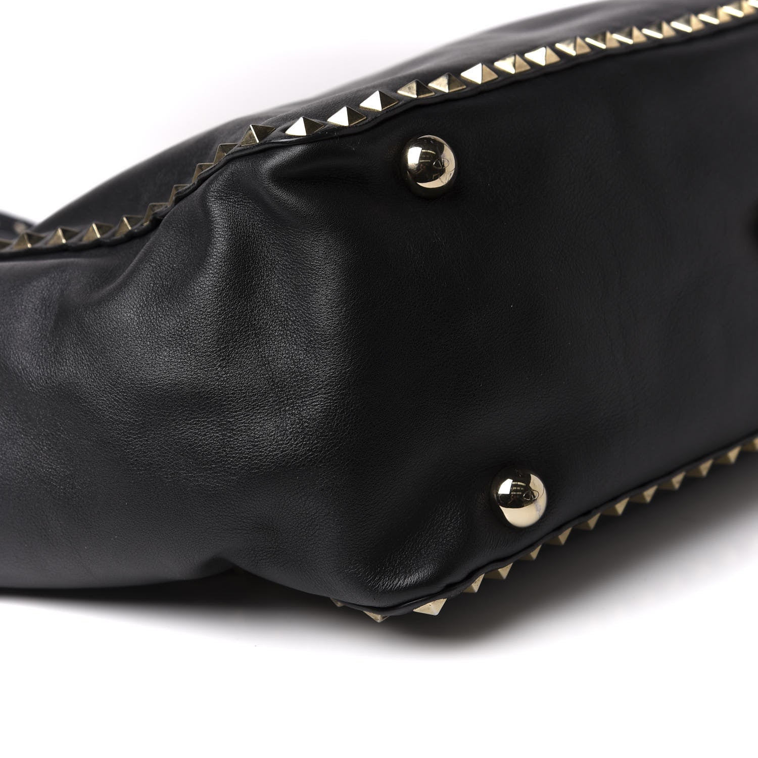 Valentino Garavani Vitello Medium Rockstud Tote Black 5 of 10
