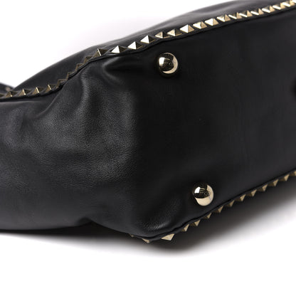 Valentino Garavani Vitello Medium Rockstud Tote Black 5 of 10