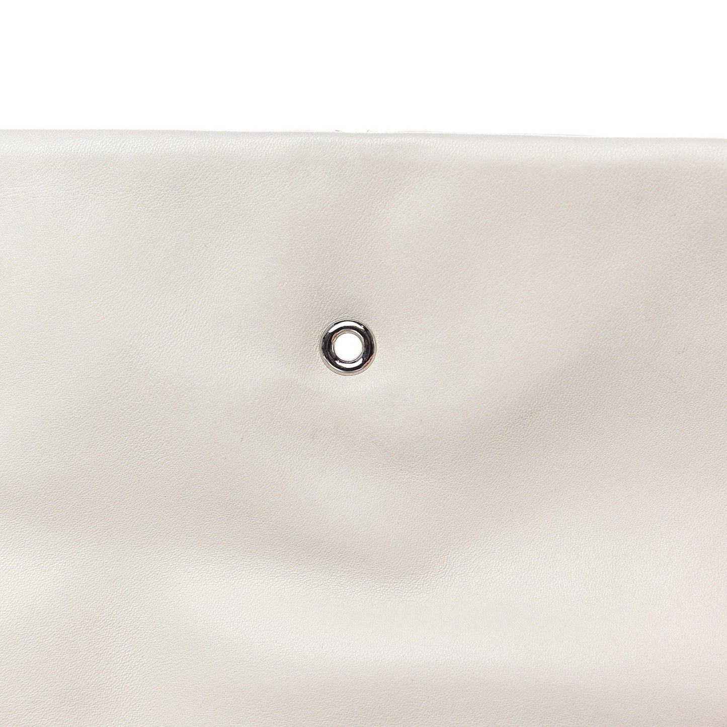 Calfskin Double Stitch Large Hamptons Flap Bag White