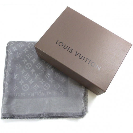 Monogram Lurex Shawl Gris Perle