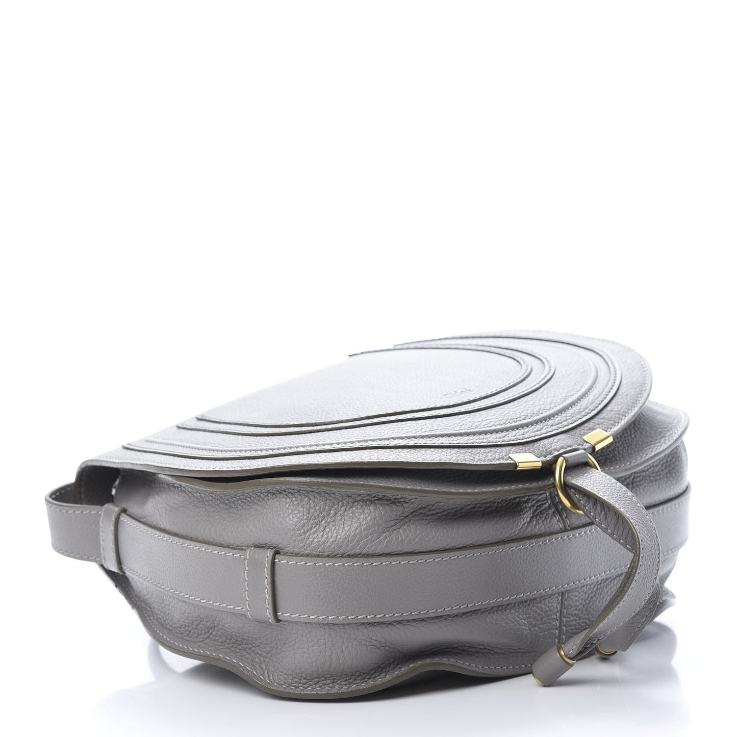 Calfskin Medium Marcie Round Crossbody Bag Cashmere Grey