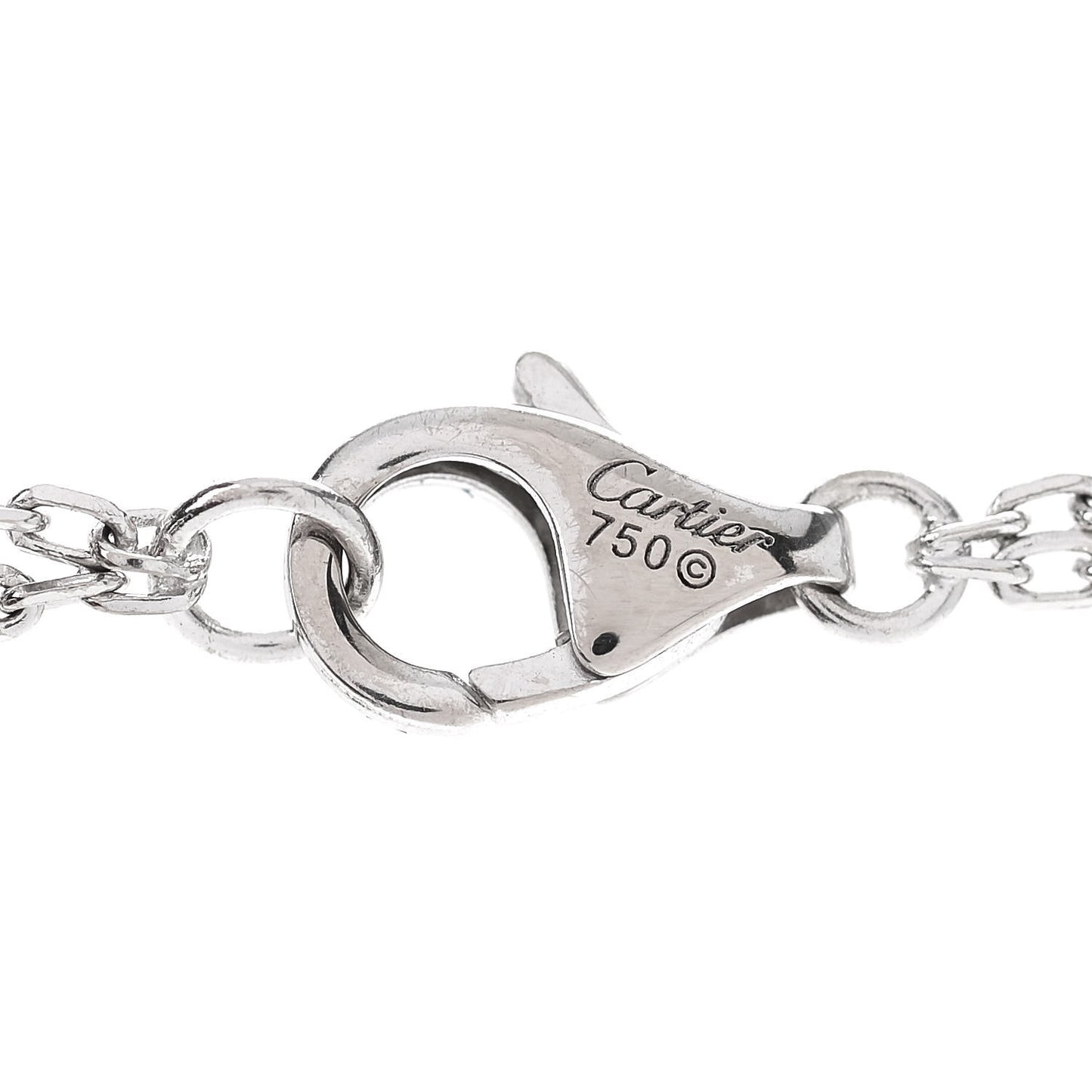 18K White Gold 2 Diamond LOVE Necklace
