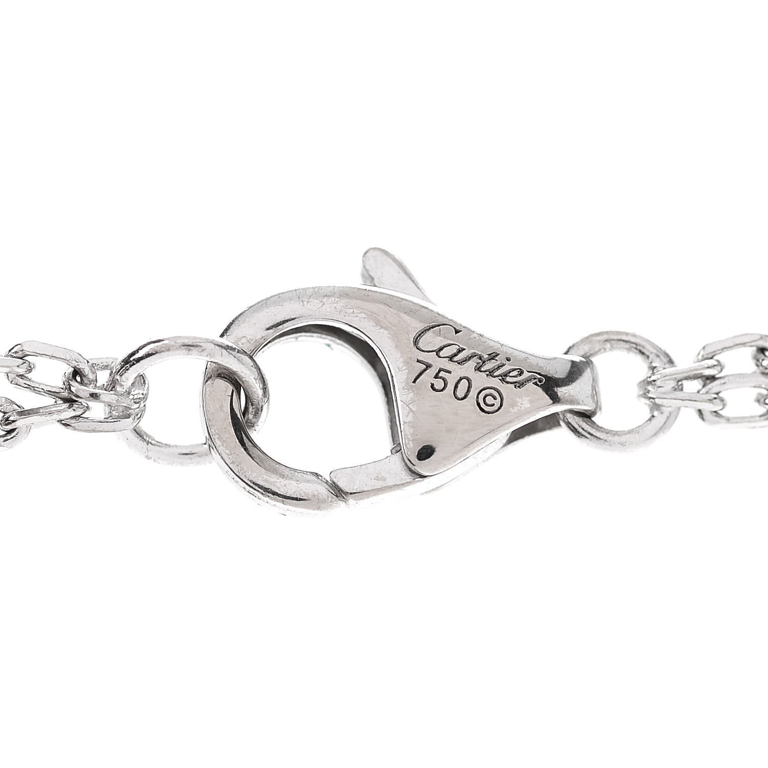 Cartier 18K White Gold 2 Diamond LOVE Necklace 5 of 7