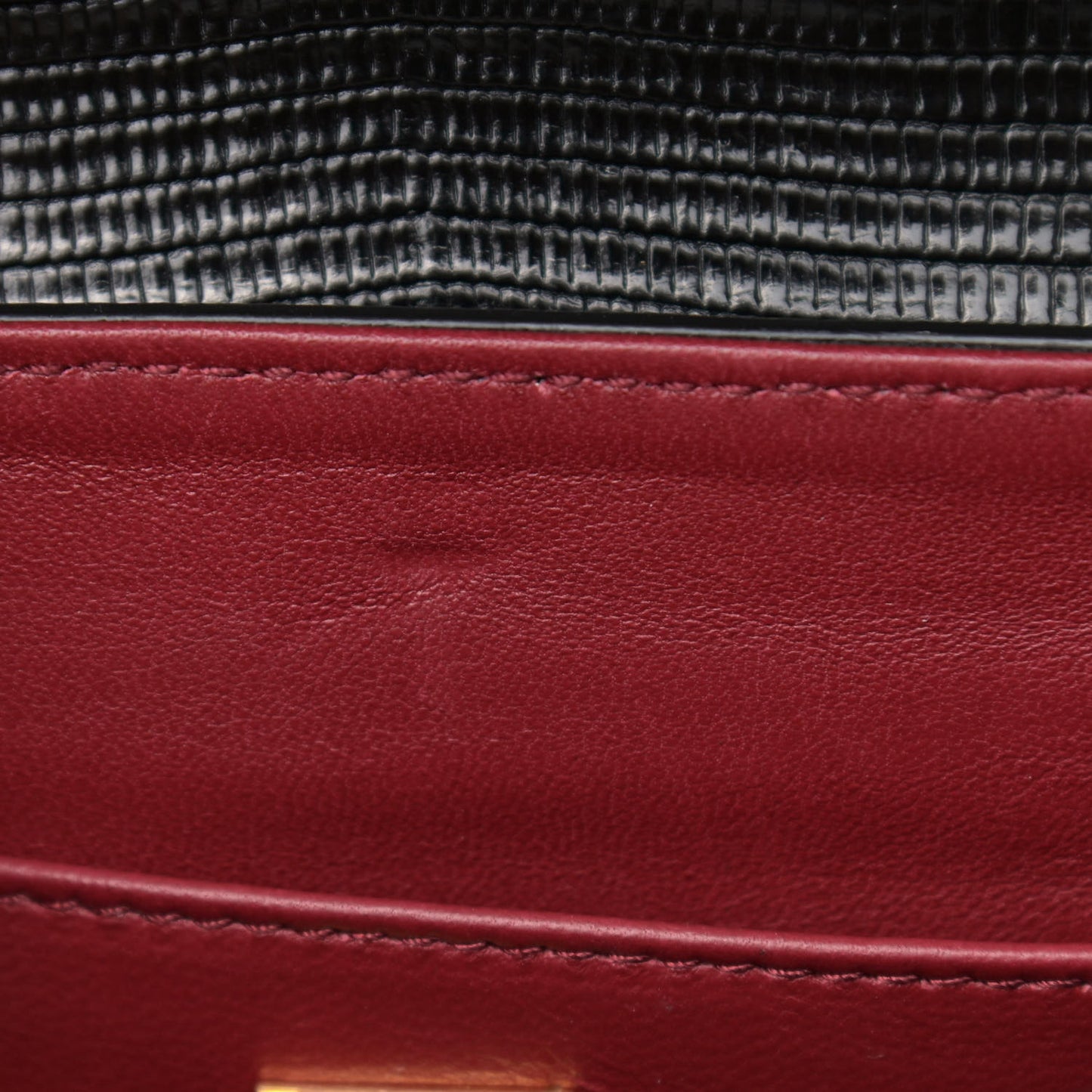 Calfskin Iguana Embossed Mini Lucia Satchel Black