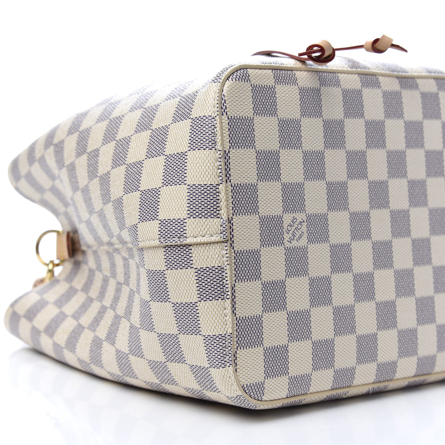 Louis Vuitton Damier Azur Braided Neonoe MM Peach Cream 6 of 8