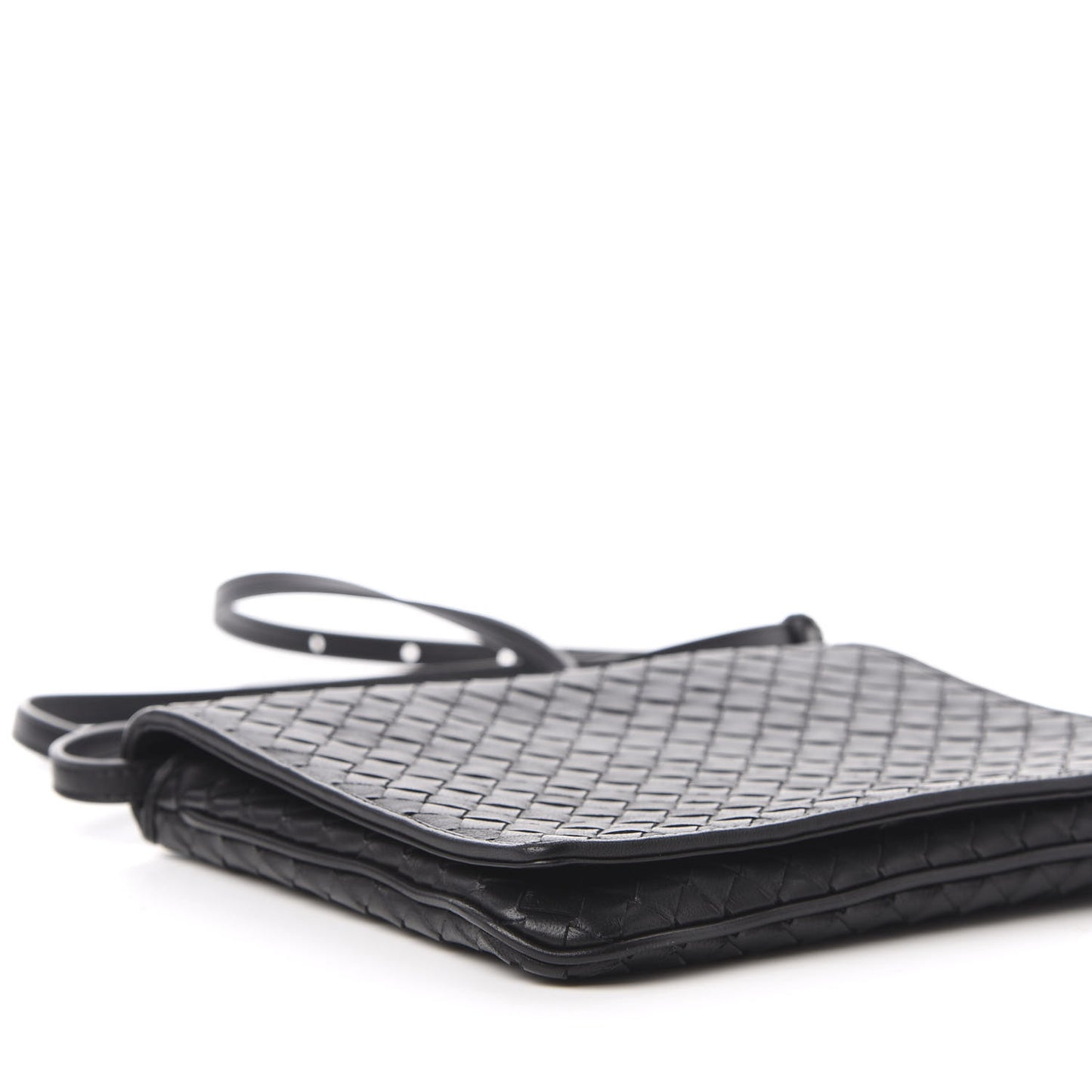 Nappa Intrecciato Flap Crossbody Black