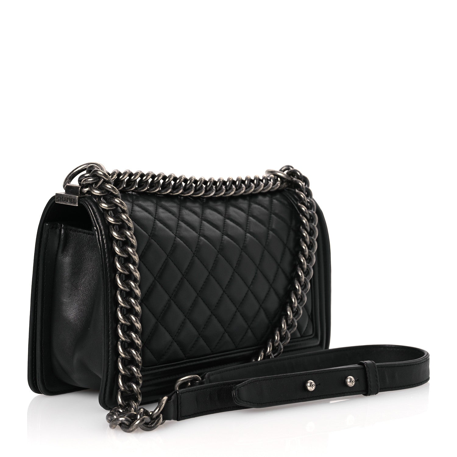Chanel Lambskin Quilted Medium Boy Flap Black 3 of 12