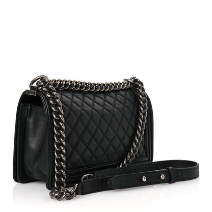 Chanel Lambskin Quilted Medium Boy Flap Black 3 of 12