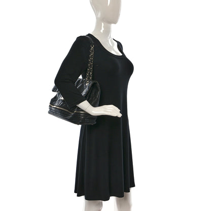 Chanel Calfskin Stitched Large Expandable Flap Bag Black 2 of 10