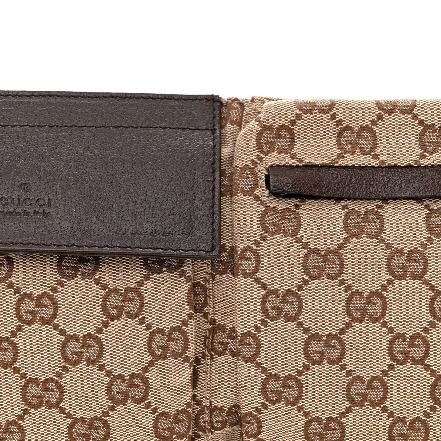 GG Monogram Web Double Pocket Belt Bag Dark Brown