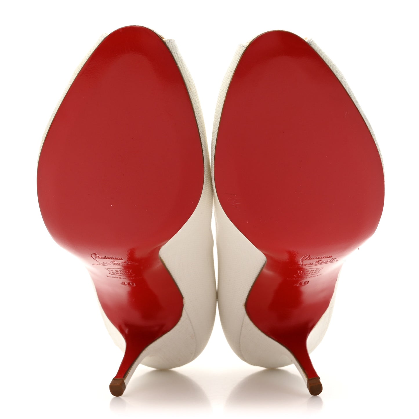 Canvas Peep Toe Pumps 40 White