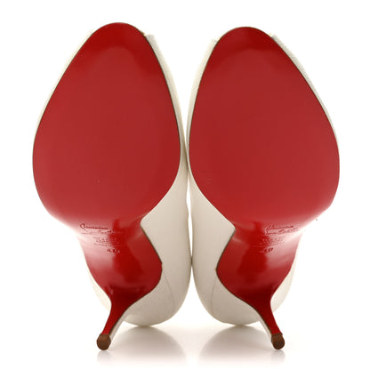 Christian Louboutin Canvas Peep Toe Pumps 40 White 6 of 10