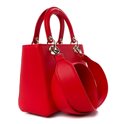 Christian Dior Calfskin Niki De Saint Phalle Medium Supple Lady Dior Red 2 of 11
