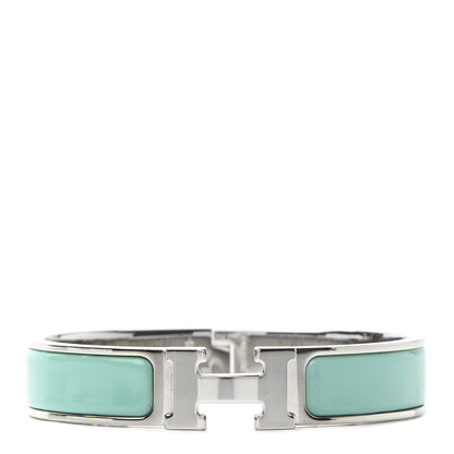 Hermes Enamel Narrow Clic Clac H Bracelet PM Lagoon 1 of 5