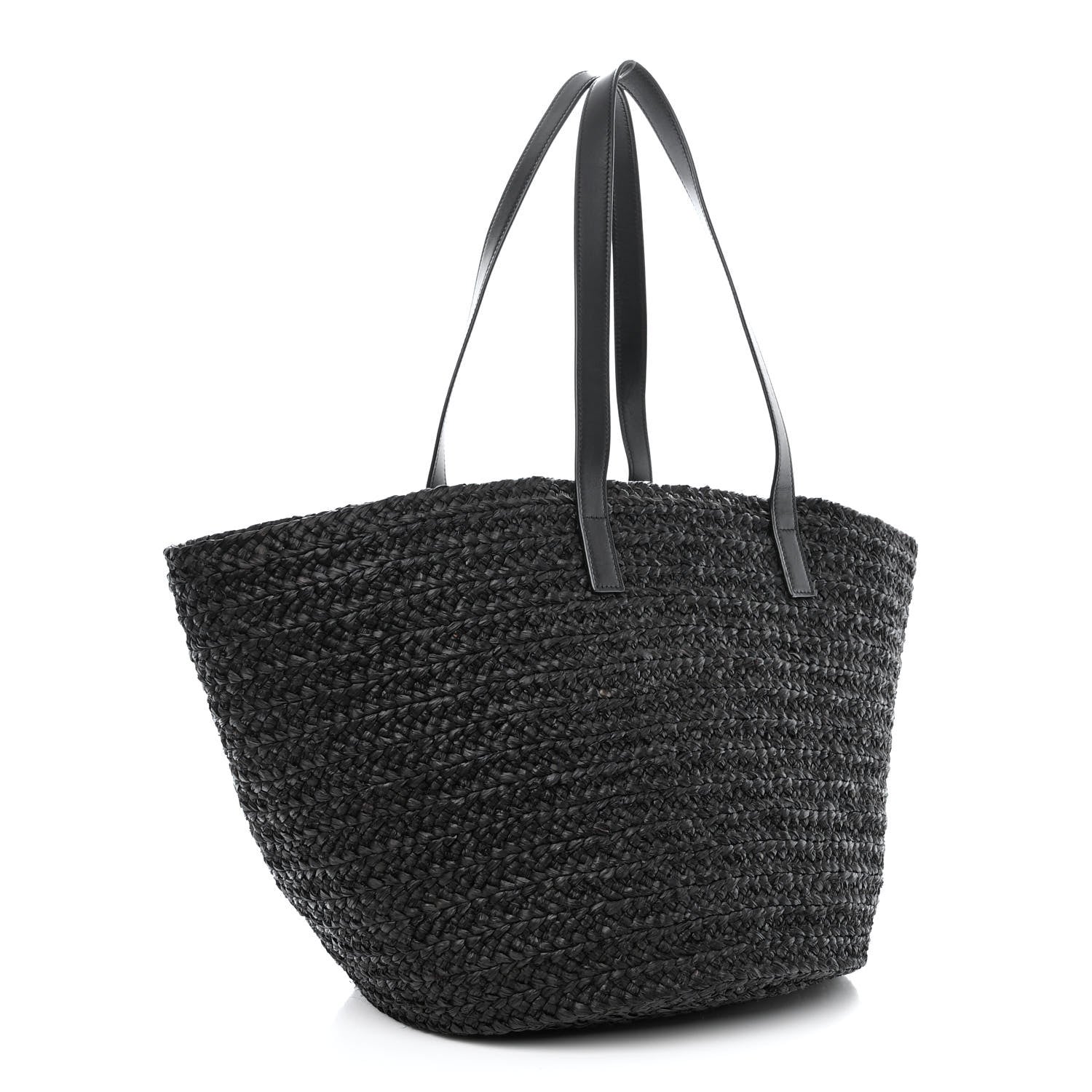 Saint Laurent Raffia Medium Panier Bag Black 3 of 11