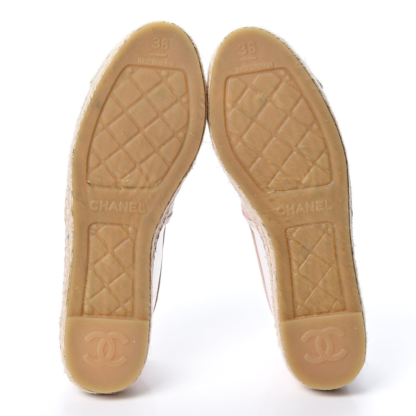 Mesh Grosgrain CC Espadrilles 36 Pink