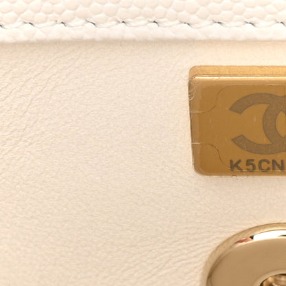 Chanel Caviar Quilted Mini Coco Handle Flap White 7 of 13