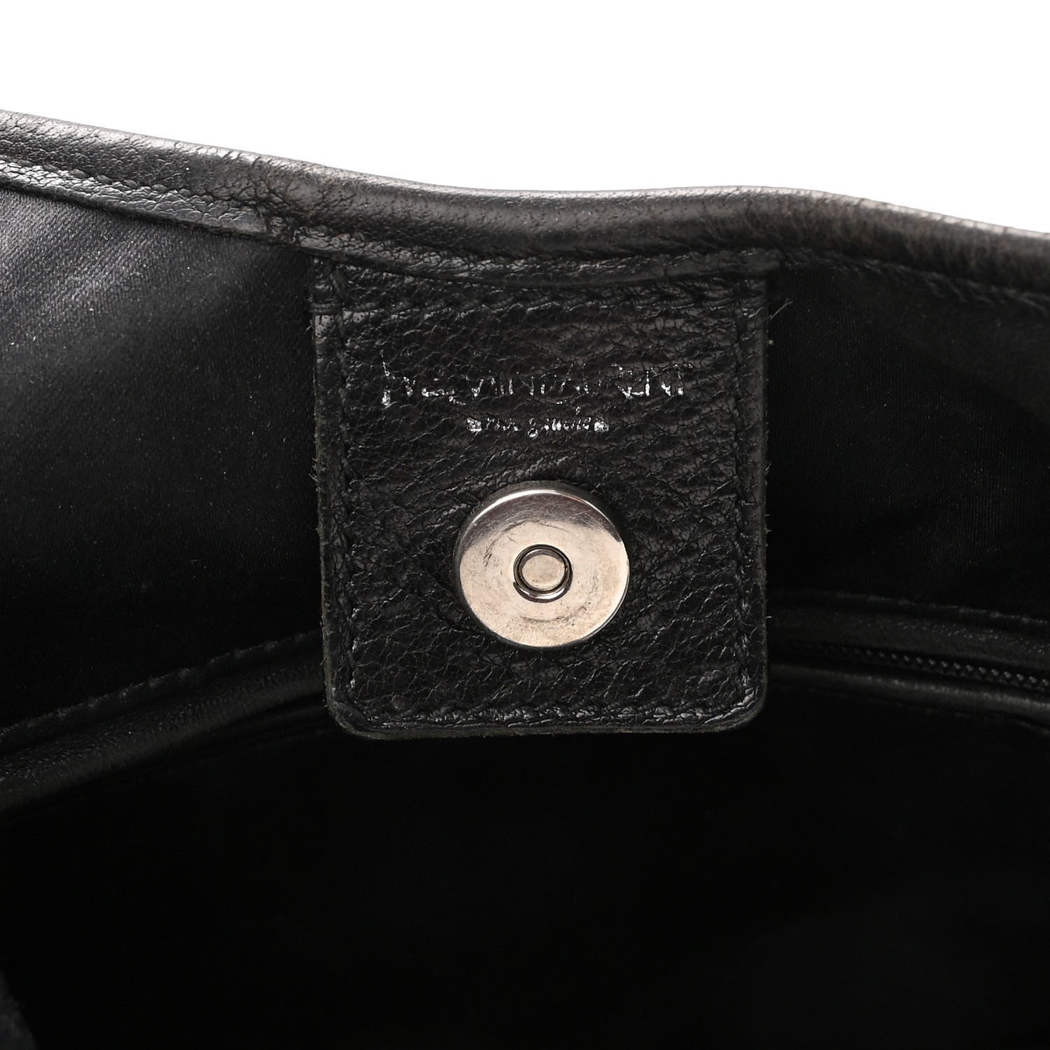 Saint Laurent Calfskin Horn Studded Logo Mombasa Hobo Black 5 of 9