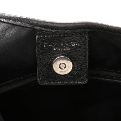 Saint Laurent Calfskin Horn Studded Logo Mombasa Hobo Black 5 of 9
